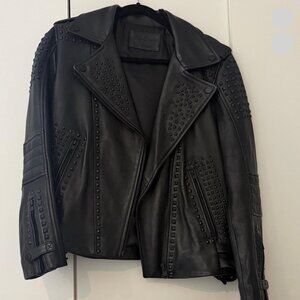 Studded Genuine Black Leather Jacket